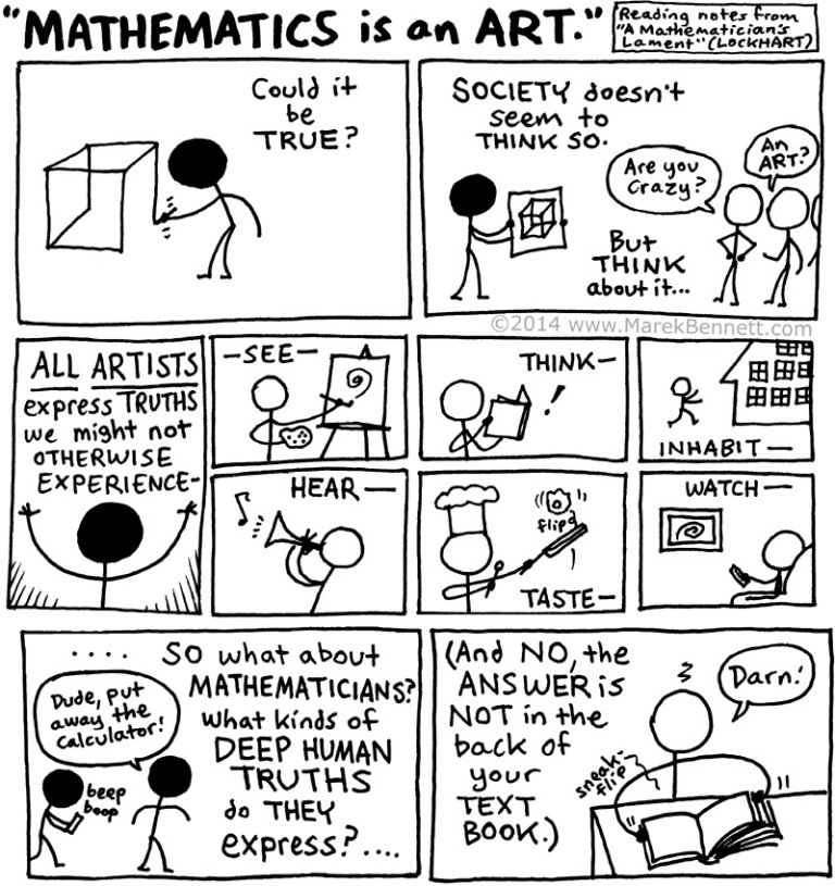 Mathematics is an Art (Lockhart) – www.MarekBennett.com